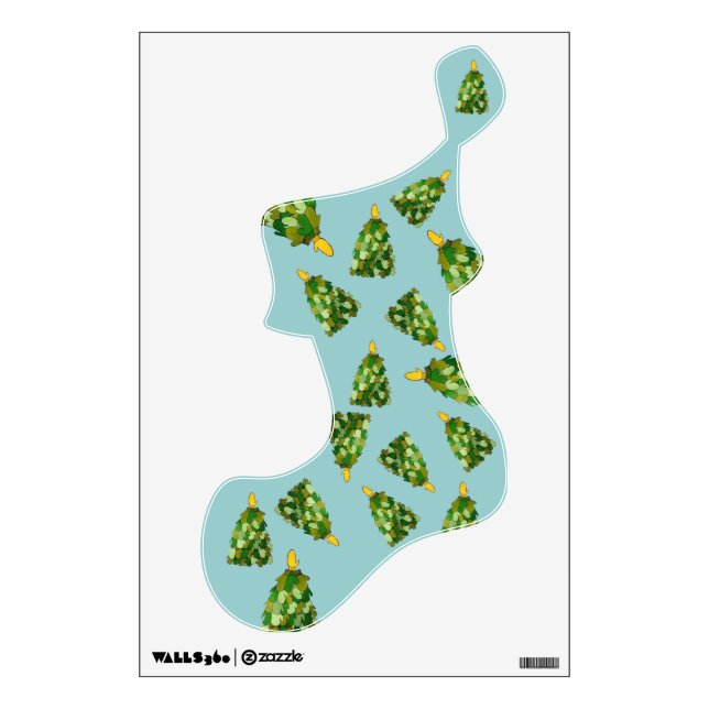 Christmas Mitten Tree Stocking wall decal (Front)