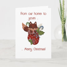 Christmas Mitten with Cute Fox