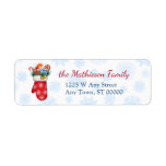 Christmas Mitten with Goodies Blue Snowflake Label