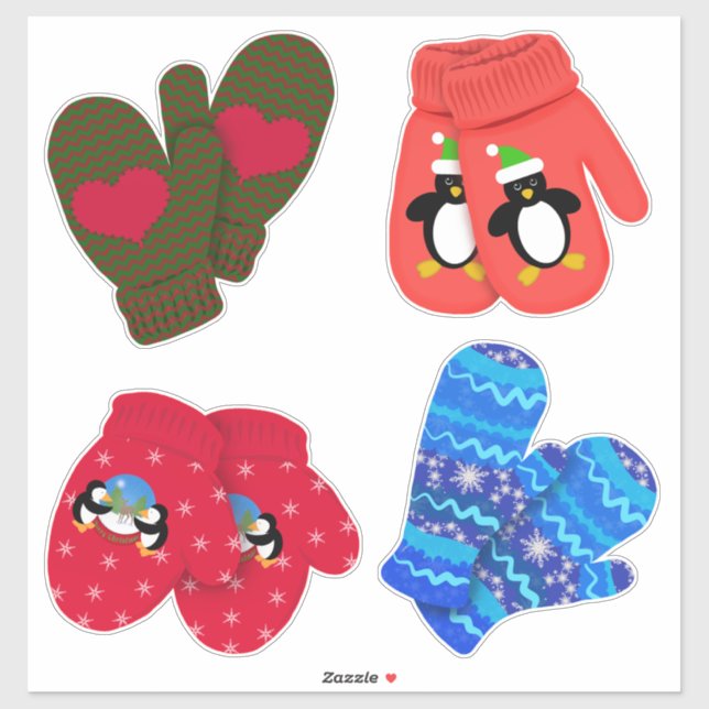 Christmas Mittens | Holiday Large Sticker (Sheet)