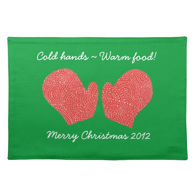 Christmas Mittens Holiday Placemat (Front)