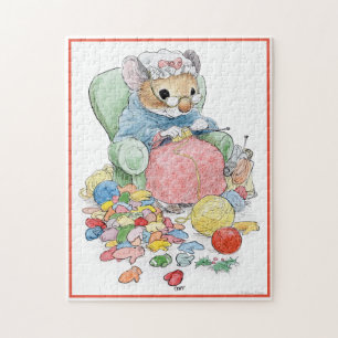 Christmas Mittens Knitting Mouse Puzzle