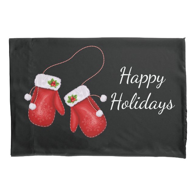 Christmas Mittens Pillowcase (Front)