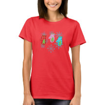 Christmas mittens_white Flat Holiday Card