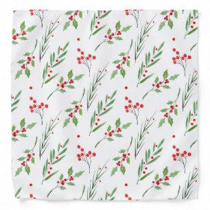 Christmas Mixed Botanical Pattern Bandana