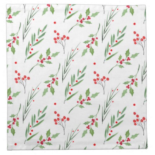 Christmas Mixed Botanical Pattern  Cloth Napkin