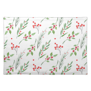 Christmas Mixed Botanical Pattern Cloth Placemat