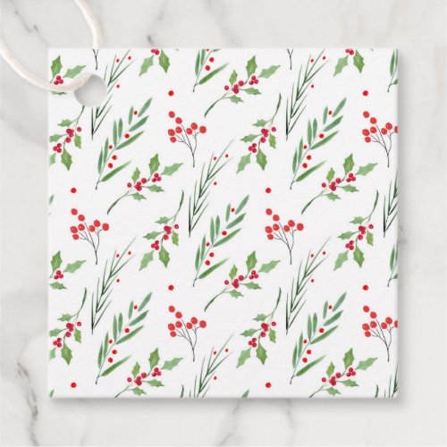 Christmas Mixed Botanical Pattern Favor Tags