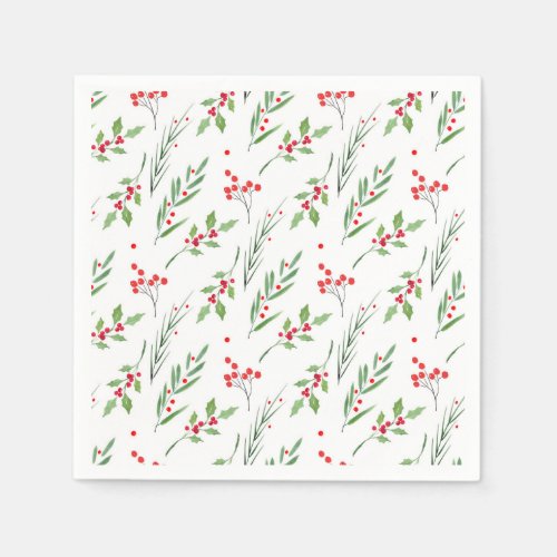Christmas Mixed Botanical Pattern   Napkins