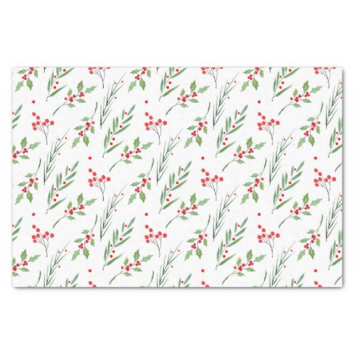 Christmas Mixed Botanical Pattern  Tissue Paper