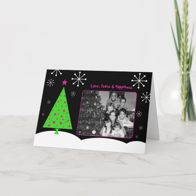 Christmas Mod Tree Greeting Card (Front)