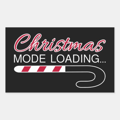 Christmas Mode Loading _ X Mas Candy Cane Load Bar Rectangular Sticker