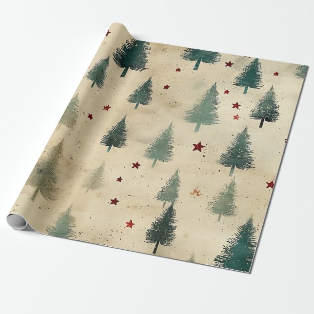 christmas,modern,abstract,christmas trees,forest t wrapping paper (Unrolled)