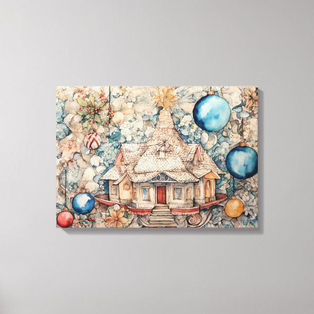 Christmas Modern Colorful Wrapped Art Canvas Print (Front)