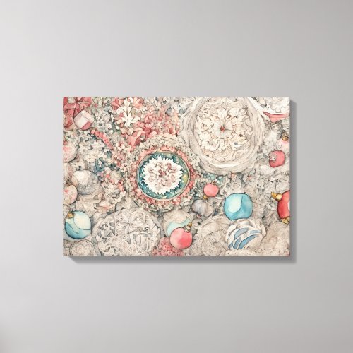 Christmas Modern Colorful Wrapped Art Canvas Print