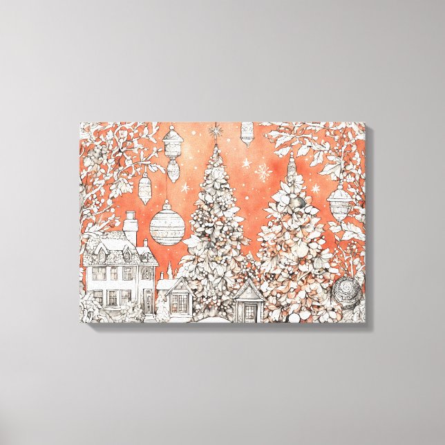 Christmas Modern Colorful Wrapped Art Canvas Print (Front)