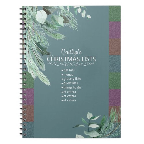 Christmas Modern Design Important Holiday Lists Notebook