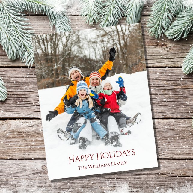 Christmas Modern Family Photo Festive   Holiday Postcard (Creator Uploaded)