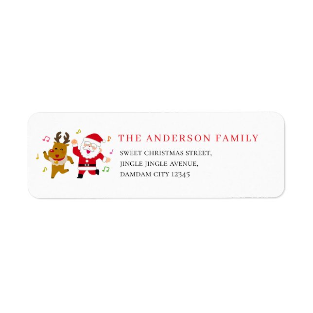 Christmas Modern Funny Simple Return Address Label (Front)