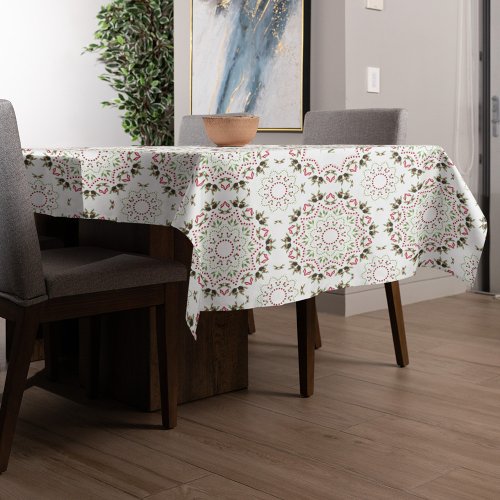Christmas Modern Greenery Foliage Holly Berries  Tablecloth