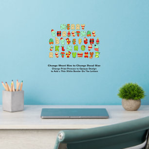 Christmas Modern Hand Drawn Artistic Colorful Wall Decal