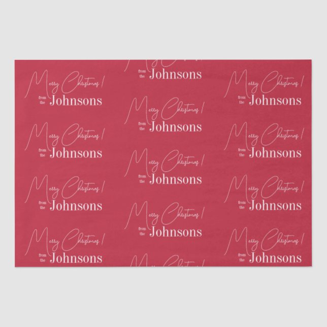 Christmas Modern Merry Christmas Family Red Tissue Paper (Front)
