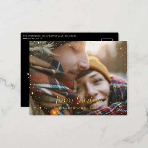 Christmas modern minimal photo star  foil holiday 