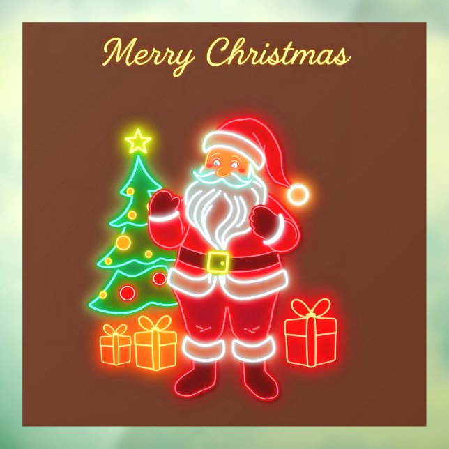 Christmas Modern Neon Holiday Collection Window Cling (Sheet 3)