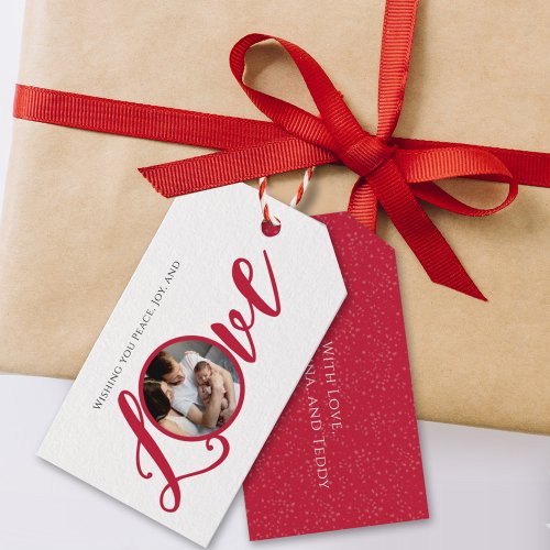 Christmas Modern Photo Calligraphy Script Love Gift Tags