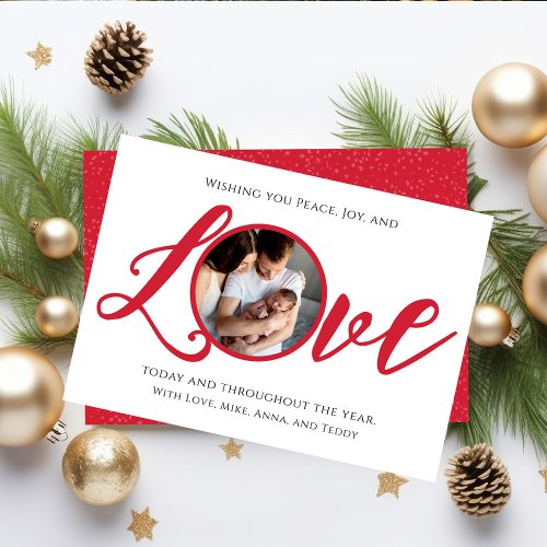 Christmas Modern Photo Calligraphy Script Love  Holiday Card