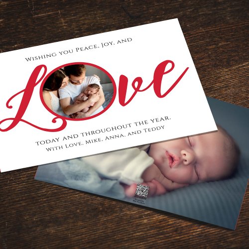 Christmas Modern Photo Calligraphy Script Love  Holiday Card