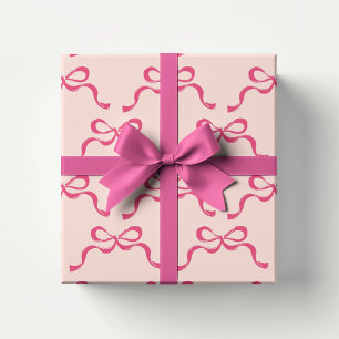 Christmas Modern Pink Holiday Bows  Wrapping Paper Sheets