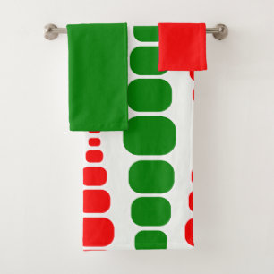 Christmas Modern Rectangles  Bath Towel Set