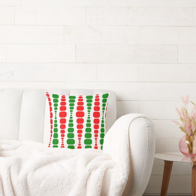 Christmas Modern Rectangles  Throw Pillow (Couch)