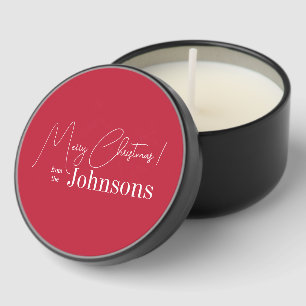 Christmas Modern Red Family Mini Candle Favors