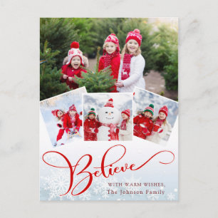 Christmas Modern Script Photo Holiday Greeting Postcard