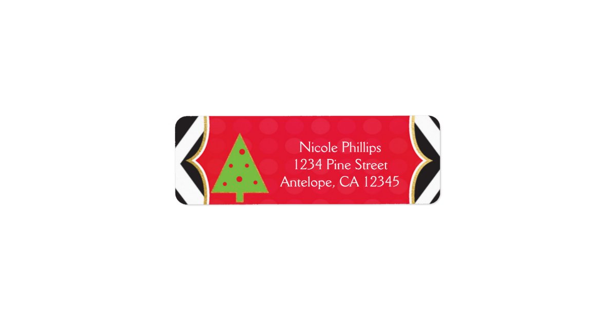 Christmas Modern Tree Cute Holiday Address Labels | Zazzle.com