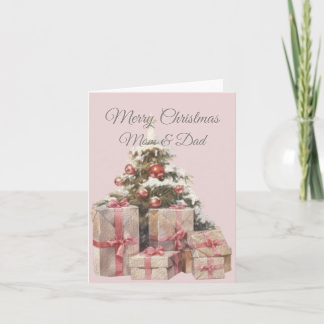 Christmas Mom And Dad Thank You Card (Front)