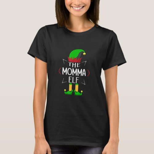 Christmas Mom Matching Family Group The Momma Elf  T_Shirt