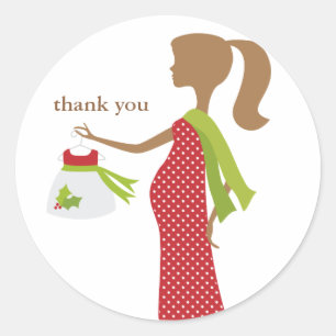 Christmas Mom To Be Baby Shower Classic Round Sticker