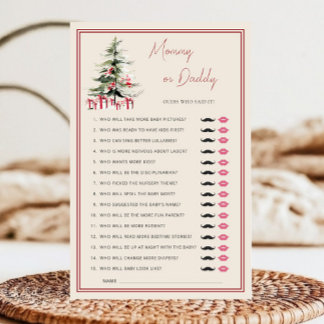 Christmas Mommy or Daddy Winter Baby Shower Game