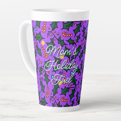 Christmas Moms Fuel Purple Pattern Latte Mug