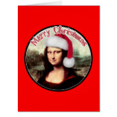 Christmas Mona Lisa Wearing Santa Hat (Front)