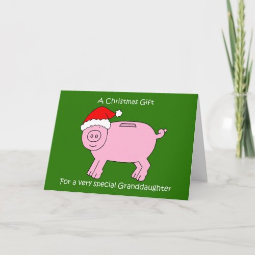Christmas Money Gift for Granddaughter Card