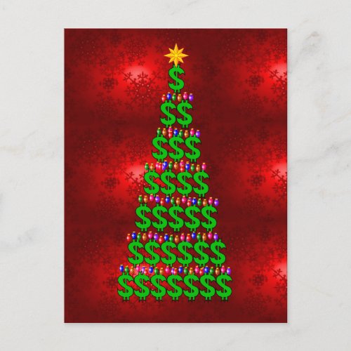 Christmas Money Tree Holiday Postcard