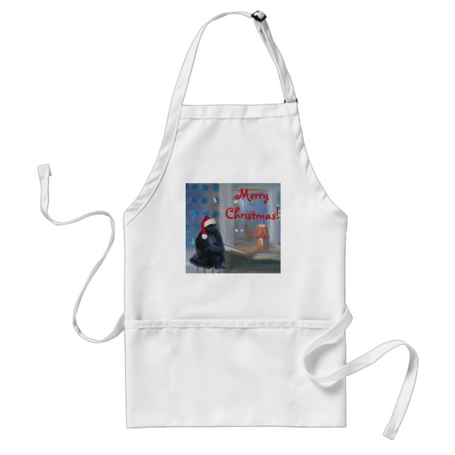 Christmas Monkey Adult Apron (Front)
