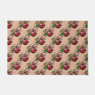 Christmas Monkey Door Mat