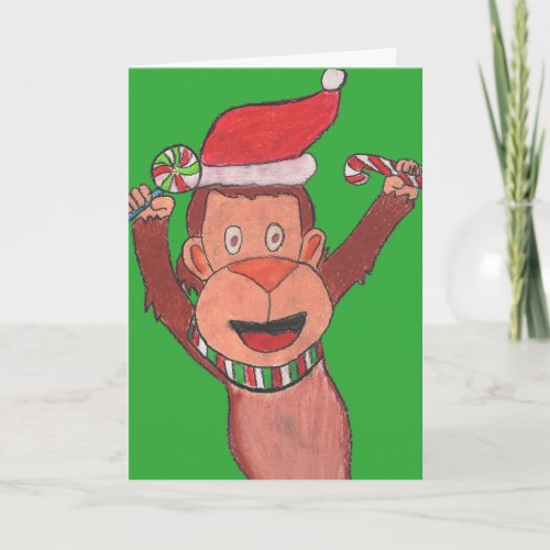 Christmas Monkey Holiday Card