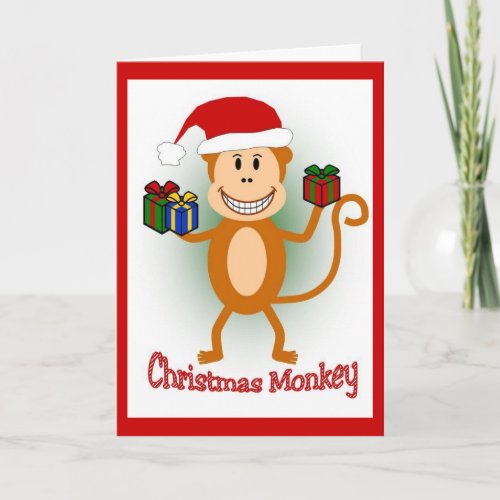 Christmas Monkey Holiday Card