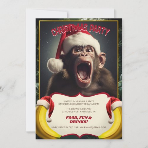 Christmas Monkey Invitation